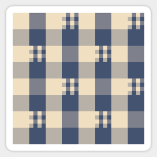 Funky Navy and Cream Gingham Check Pattern | Cottage Core Prairie Style Sticker